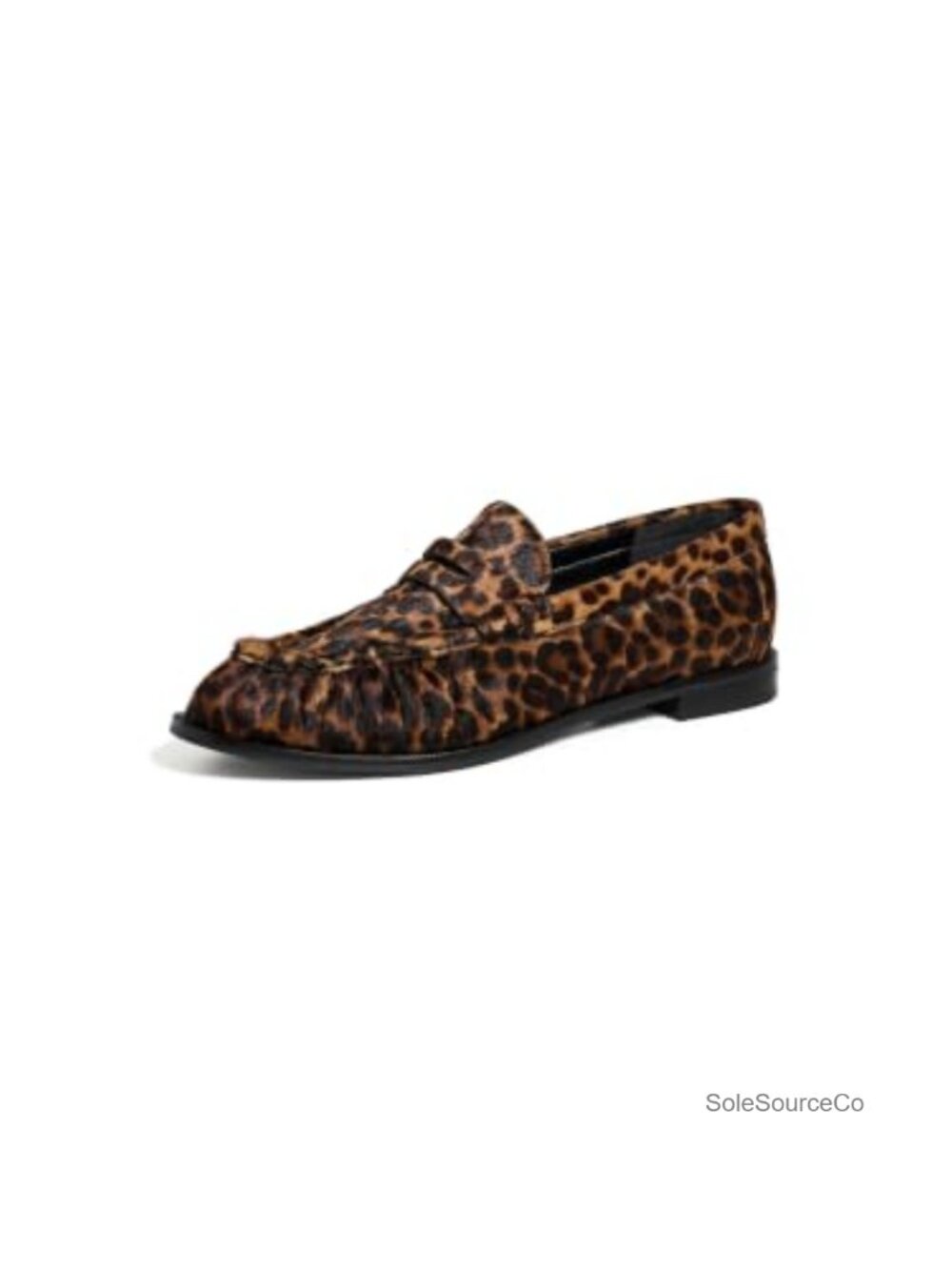 Fur Loafers with Ortholite Insole and Leopard Print Casual Slip-On